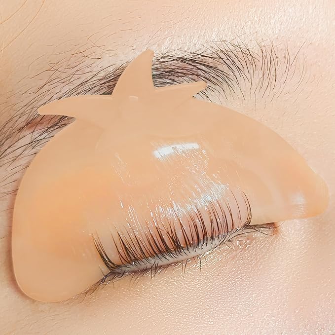 Libeauty Flat Lash Lift Shields, Ultra-Thin Korean Silicone Softening Pads for No.1 Perm Step Only, Reusable & Self-Adhesive Eyelash Lift Pads Exclusive for Lash Artist Eye Patch 1Pair (Orange)