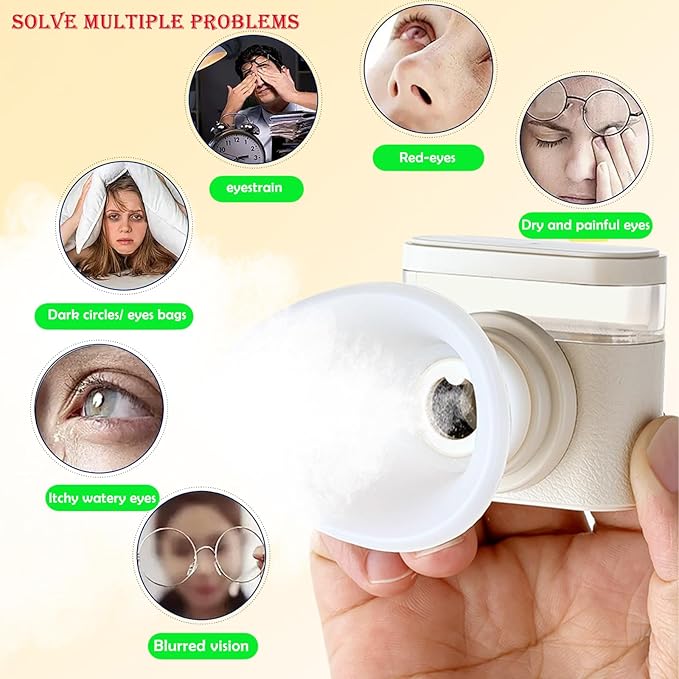 Johncase Relief Dry Eyes Spray Eye Heated Nano Mist Sprayer Portable Warm Compress Eyes Mister for Eyelid,Eye Skin SPA Eye Steam and Stye Mini Eye Drops Tool