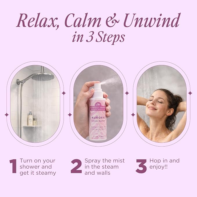 Honestly Margo Aromatherapy Shower Mist Spray Lavender (4 Fl Oz, Pack of 1) – Wellness Spray with Essential Oils for Shower Steam, Personal Space Mist – Cruelty-Free Body Care & Bath Products