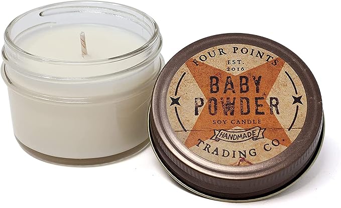 Baby Powder 4 Oz Scented Soy Aromatherapy Candle w/Jar