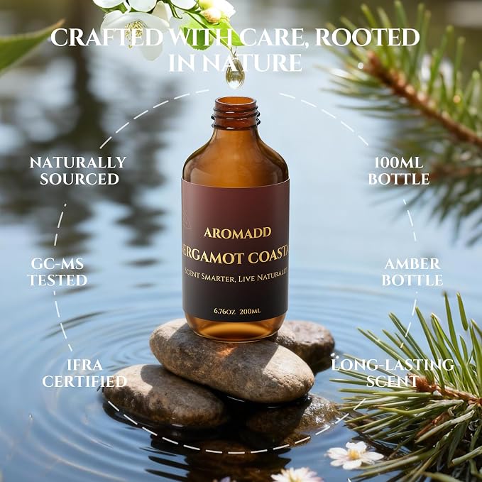 AROMADD AROMADD Bergamot Coastal Hotel Diffuser Oil Inspired by Luxury Hotel Collection Scent, Premium Fragrance Oil for Waterless Diffusers, Cold Air & HVAC Diffusers, Long-Lasting,6.76 fl oz(200 mL)