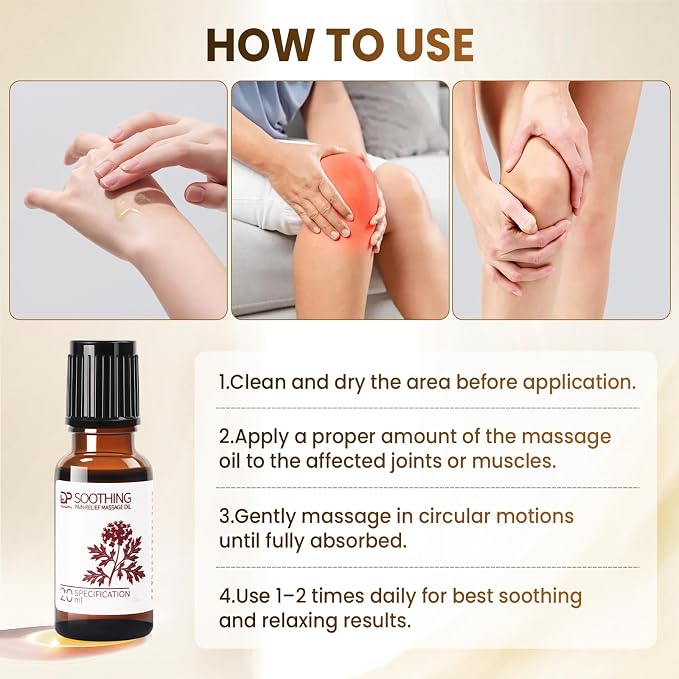 DoctorPro Soothing Relief Massage Oil Joint Muscle Relief Essential Oil for Arthritis Relief,Muscle, Knee, Shoulder, Hand Discomfort| Pure Natural Plant Extract| Non-Greasy,roll-on Design
