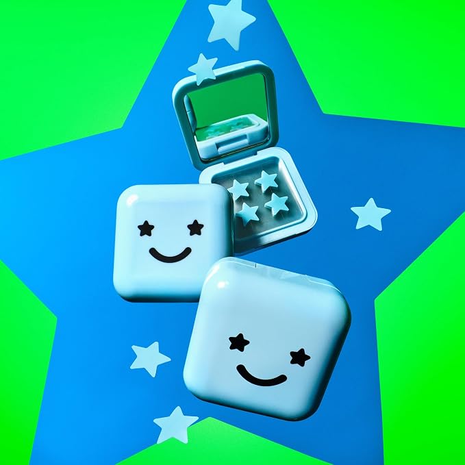 Starface Hydro-Star® Hydrocolloid Pimple Patches + Big Yellow Compact (32 ct) and Hydro-Star® Hydrocolloid Patches with Salicylic Acid + Big Blue Compact (32 ct), Shrink Spots, Absorb Fluid, 2-Pack