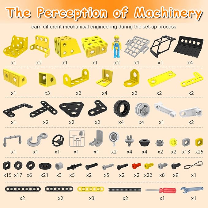 HOMETTER Building Toys for Age 5 6 7 8+ Year Old Boys Gift, 6 in 1 Engineering Toys, STEM Learning Toys Educational Building Set