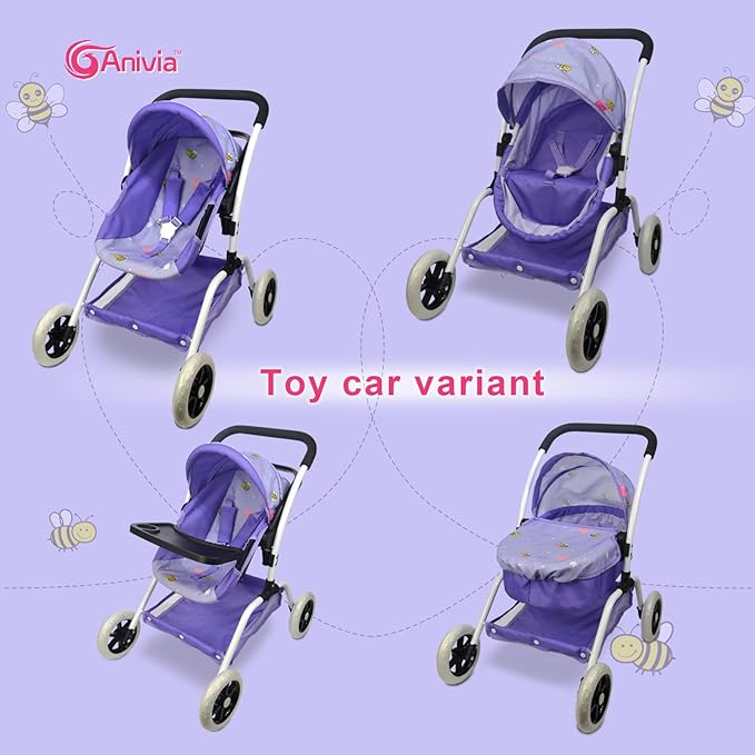 Anivia Doll Bed Furniture 2 Function Toy, Doll Bed and Doll Swings Together for 18 inches Baby Dolls, Baby Doll Crib with Bottom Tray