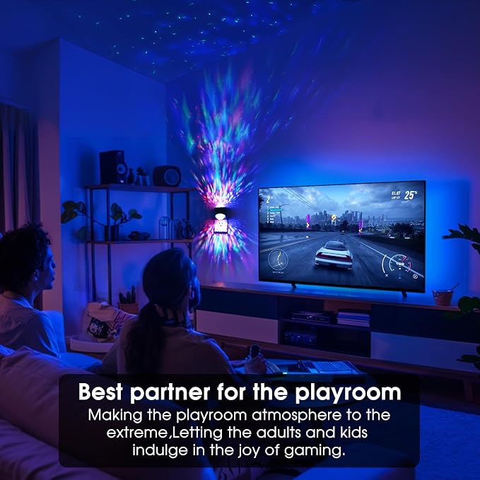 Night Lights Plug into Wall, Star Projector for Bedroom [2 Pack] | Night Light Projector for Kids, 9-Color RGB Galaxy Nightlight with Dusk to Dawn for Bathroom, Home Gaming Room Decor Gifts