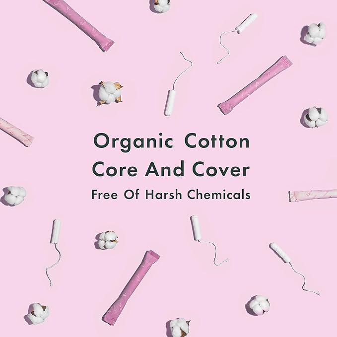Rael Tampons, Compact Applicator - Made with Organic Cotton, Moderate Absorbency, BPA-Free, Chlorine Free, Leak Locker Technology (36 Count, Regular)