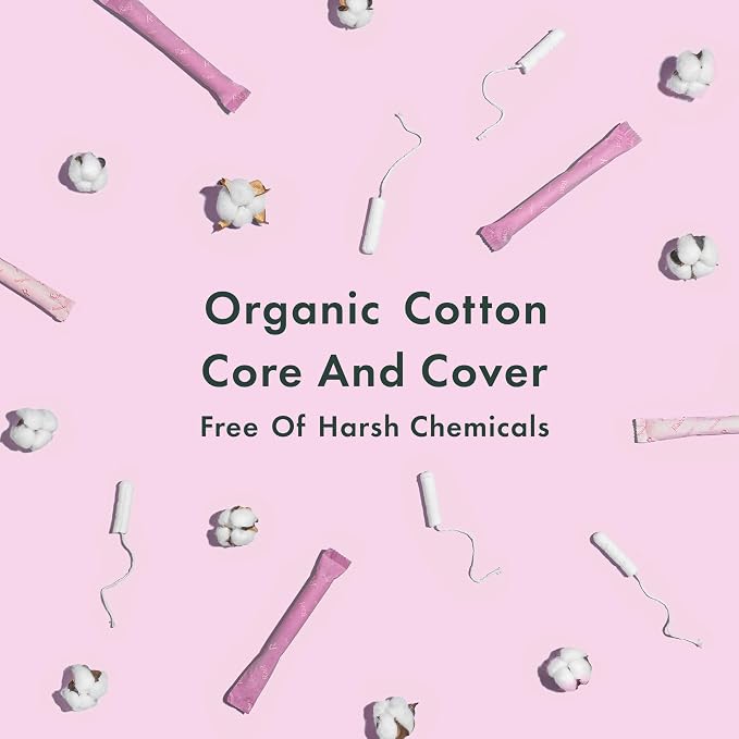 Rael Organic Cotton Cover Overnight Pads (20 Count) & Compact BPA-Free Plastic Applicator Tampons (Regular, 26 Count) Bundle