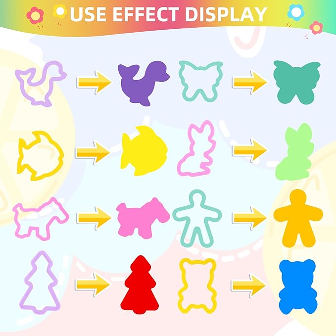 Dough Tools Set for Kids – 22 PCS Macaron Color Dough Play Tools with Animal Cutters, Dough Tool Set for Ages 3-8 (Random Colors)