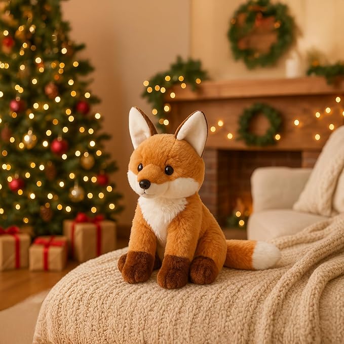 Cute Fox Stuffed Animal Plush Toy with Big Soft Tail for Kids Boys Girls Birthday Bedtime Gift, 13 inches