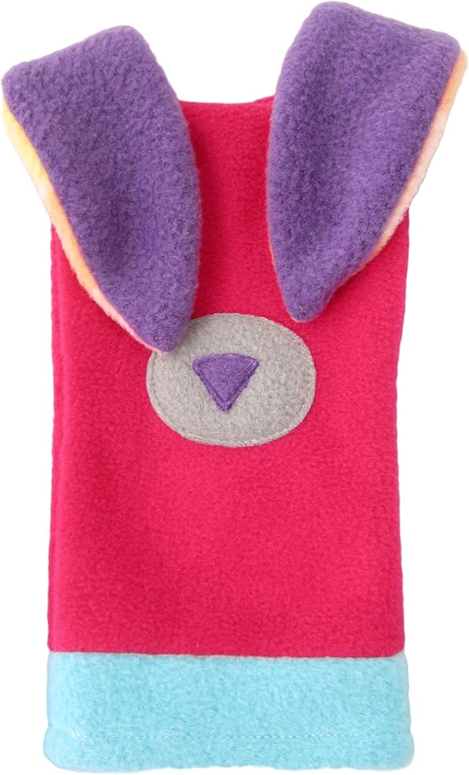 Cate & Levi Easter Bunny Hand Puppets - Baby Girl Gift - Made in Canada - Eco Friendly Polar Fleece - with Movable Mouth (Peek A Boo, Bunny)