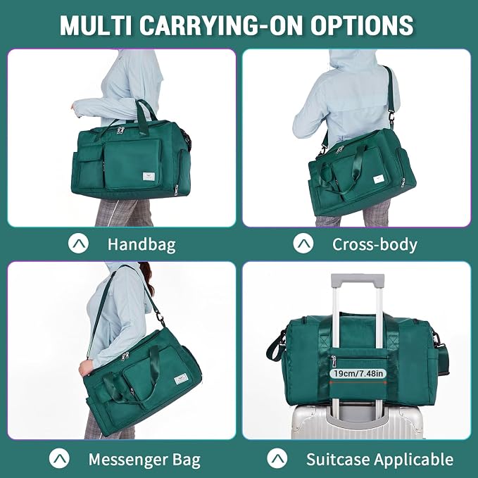 FIORETTO Women's Gym Duffle Bag with Shoes Compartment, 30L Capacity, Ideal for Travel, Gym, Sports, Duffel, Weekender