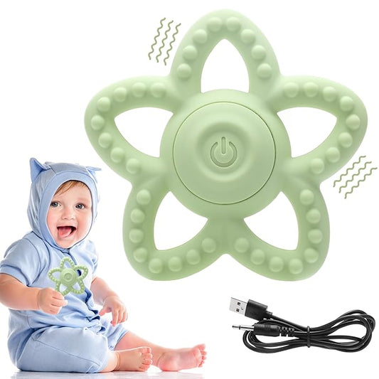 Wacipeck Vibrating Teethers for Babies 6-18 Months, Sensory Chew Toys for Kids with Autism & Special Needs, Chew Toys with 3 Vibration Modes, Toddler Travel Essential, 1-2 Year Old Boys Girls Gifts