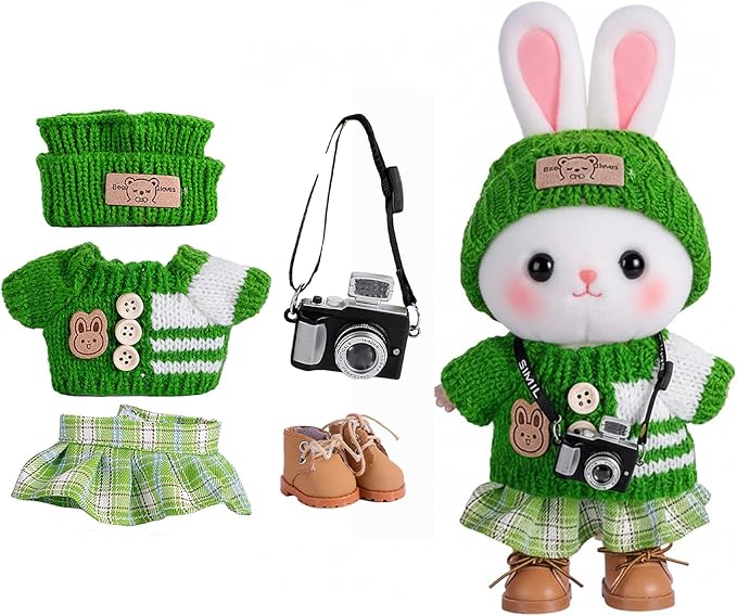 5set 17cm Dolls Clothes Outfit Set - Casual Style Costumes for Doll Figures, Camera Set,Have a seat Clothes - 6.7 Inches Cute Dolls Daily Refill,Gifts for 17cm Doll Lovers (Style-F)