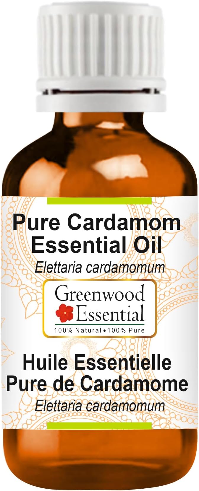 Greenwood Essential Pure Cardamom Essential Oil (Elettaria cardamomum Steam Distilled 100ml (3.38 oz)