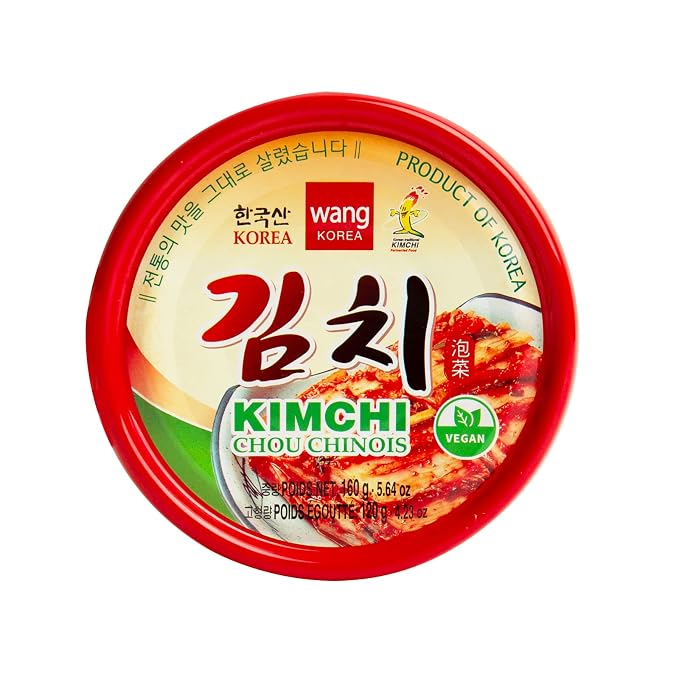 Wang Korean Canned Kimchi – Authentic Fermented Napa Cabbage with Gochugaru | Multi-Purpose Kimchi Rich in Probiotics | Spicy Korean Flavor | 5.64 oz, Pack of 1