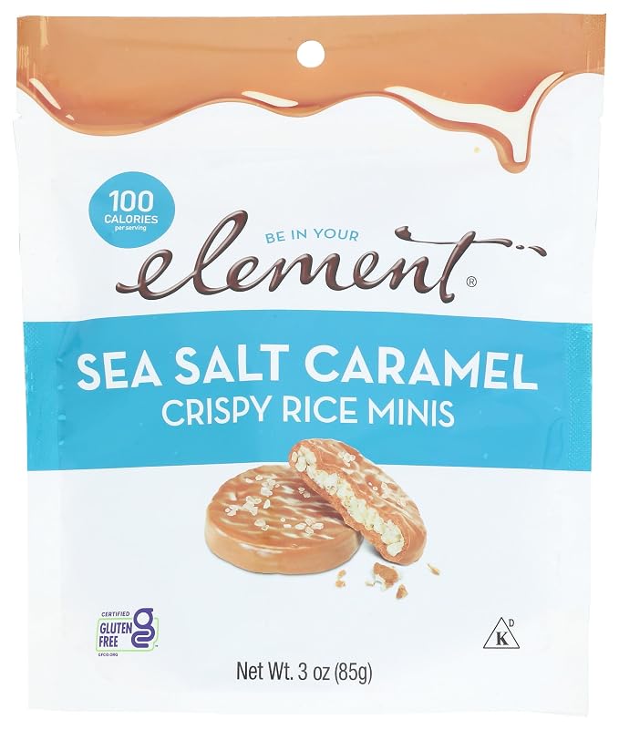 Element, Rice Cake Caramel Sea Salt Mini Dipped, 3 Ounce