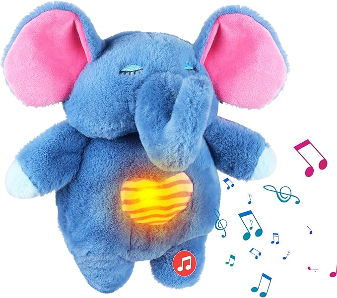 Soothing Elephant Breathing Lights and Sound Machine for Adults and Kids