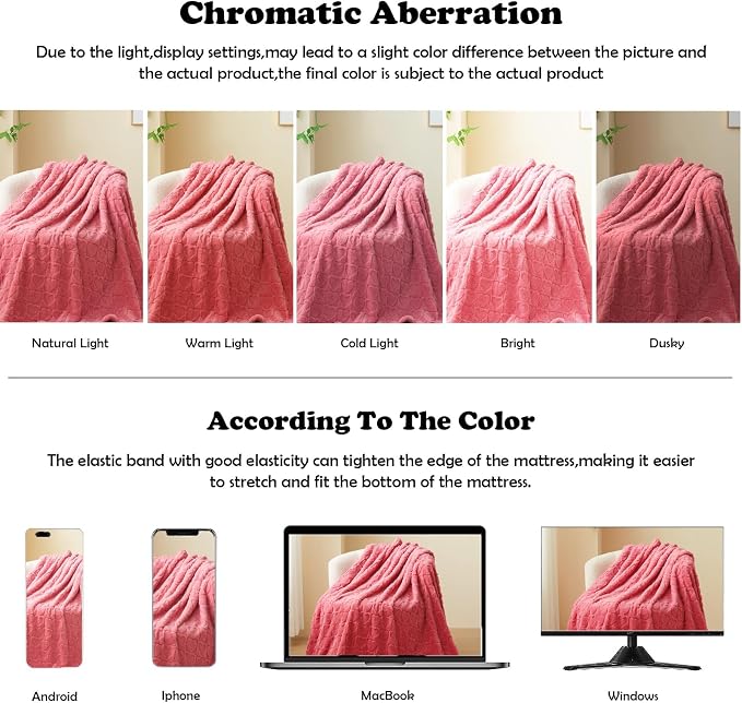 NEWCOSPLAY 3D Heart Checkered Flannel King Blanket, Coral Pink, 90"x110" | Super Soft Cute Lightweight Decorative Premium Silky Fleece Blanket for Couch Sofa Bed, Gift for Women Men, All Season Use