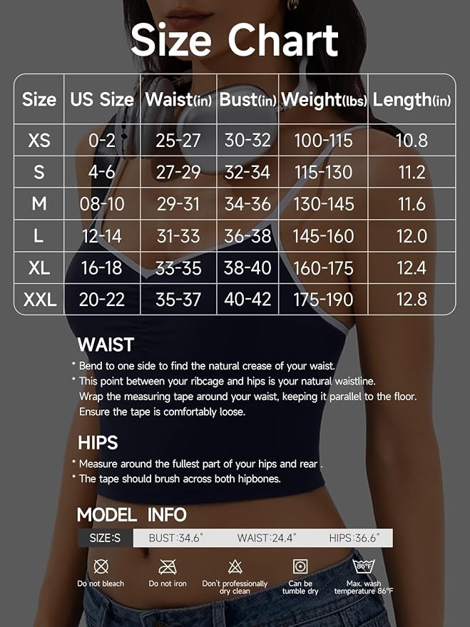 Longline Padded Sports Bra Workout Top for Women, Adjustable Straps Backless Crop Top Push Up Yoga Running Tank Top