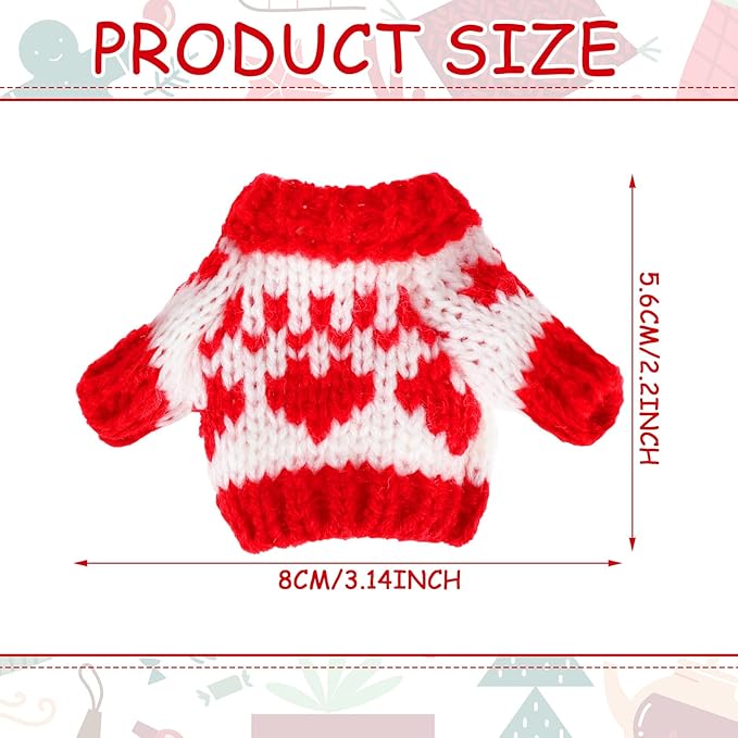 Bencailor 10 Pieces Christmas Doll Clothes Set Clothes Accessories Winter Christmas Outfits Knitted Santa Sweater for Doll Accessories(Classic Style)