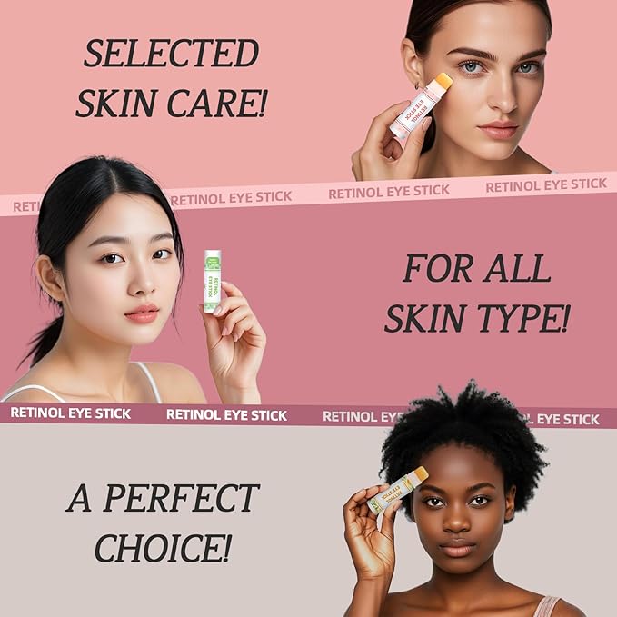 Retinol Eye Stick, Anti-Aging Eye Cream, Skincare for Wrinkles, Dark Circles, Puffiness - Retinol Eye Balm Moisturizes, Softens & Nourish Skin，All-in-One Face Skincare Treatment (0.13oz *24pcs)