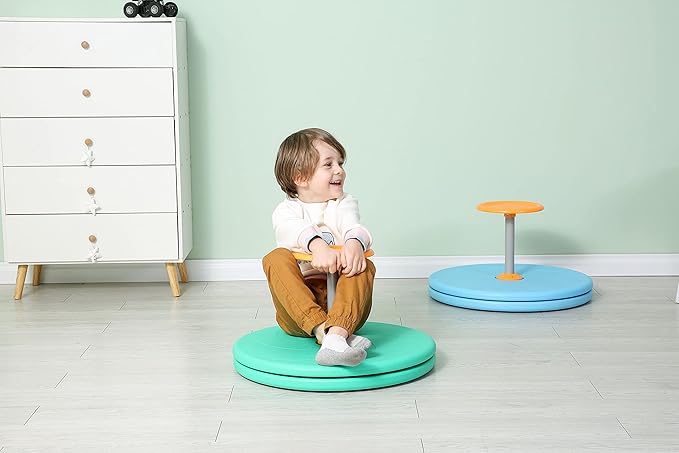 Spinner-X Seated Spinner Sensory Toy, Sit Spinner Toy Bigger Size and Durable Material for Kids- Ages 3 and up (Green) by BARNEY KAITE BS…