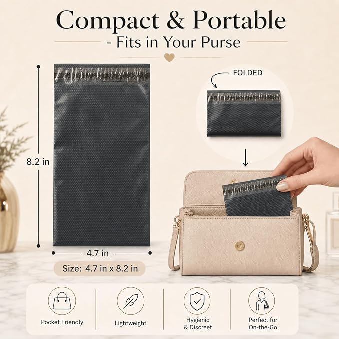 200Pcs Sanitary Napkin Disposal Bags, Self Seal Feminine Hygiene Bags for Tampons, Pads, Liners, Period Products, Odor Blocking