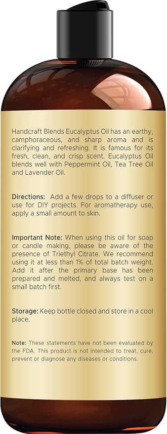 Handcraft Blends Eucalyptus Essential Oil - Huge 16 Fl Oz - for Candle Making, Soap Making, Diffusers, and Aromatherapy
