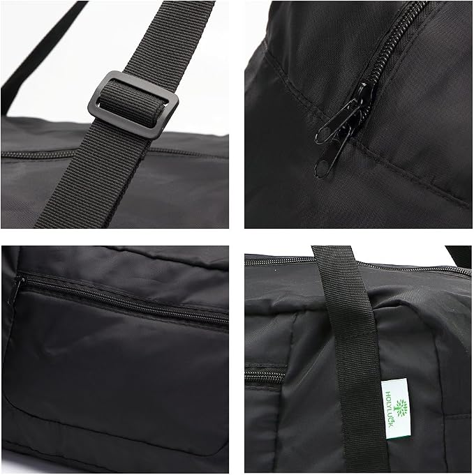 HOLYLUCK Foldable Travel Duffel Bag For Women & Men Luggage Great for Gym (black) One_Size