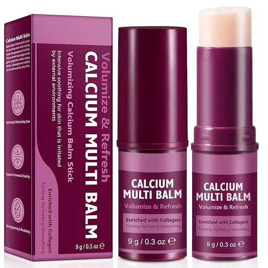 Calcium Volume Multi Balm, Calcium Multi Balm Stick, Collagen Moisturing Wrinkle Core Stick, Hydrating Cream, Anti-aging, Friming Skin, Suitable for Eyes, Face and Neck (2)