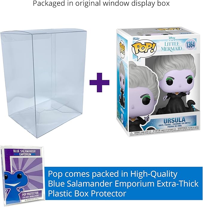 Live Action Little Mermaid Funko Pop with Protector Bundle - Includes Disney: Mermiad: Ursula #1364 Vinyl Figure Blue Salamander Emporium Plastic Case, (BSE-LAU-0523)