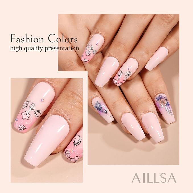 AILLSA Dip Powder Light Pink, Pink Dip Powder Nail 1 Oz | Nail Dipping Powder French Nail Art for Starter Manicure Salon DIY at Home, Dip Powder Colors Long Lasting, Odor-Free