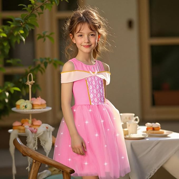 Meland Princess Dress Up - Princess Dresses for Girls with Princess Toys, Dress Up Clothes for Little Girls Pretend Play