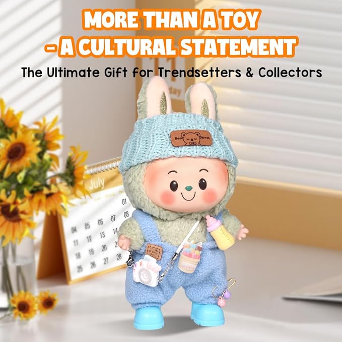 AICase for 17cm Doll Clothes/Outfit,Clothing Set for 17cm Doll,3 Piece Set Hat Clothing,Boys and Girls Stylish Adorable Clothes Accessories_Blue-15