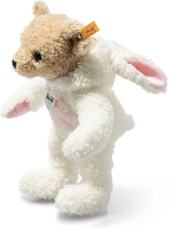 Steiff Teddy Bear in Bunny Hoodie Costume, Year of the Rabbit, Teddybear Stuffed Animal, Plush Bear Cuddly Toy, Machine Washable, 11 inches