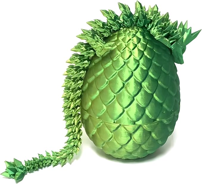 Pigmiss 4Packs 3D Printed Dragon Egg Crystal Dragon Fidget Toy Full Articulated Dragon Mystery Dragon Eggs with Dragon Inside Home Office Desk Decor Gifts Toys