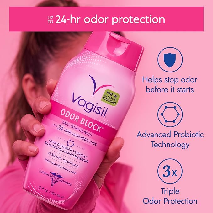 Vagisil Feminine Wash for Intimate Area Hygiene, Odor Block, Gynecologist Tested, Hypoallergenic, 12 oz, (Pack of 1)