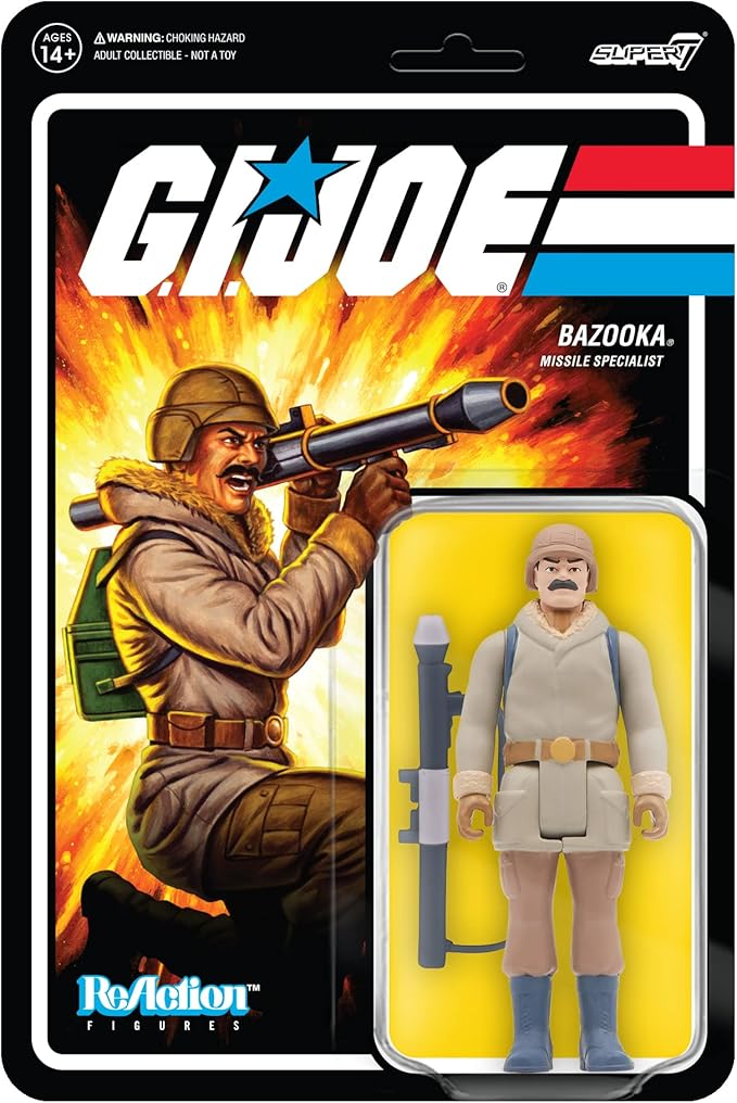 Super7 G.I. Joe Bazooka (Arctic) - 3.75" G.I. Joe Action Figure with Accessories Classic Cartoon Collectibles and Retro Toys