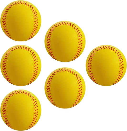 Soft Foam Baseballs - 6 Pcs Training Balls for Kids & Teenagers, Indoor/Outdoor Play (White)