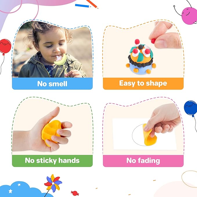 Air Dry Clay 90 Colors, Modeling Clay for Kids, DIY Model Magic, Molding Clay Kit with Sculpting Tools, Non-Sticky Soft and Super Light, Arts and Crafts Gift for Boys Girls Kids