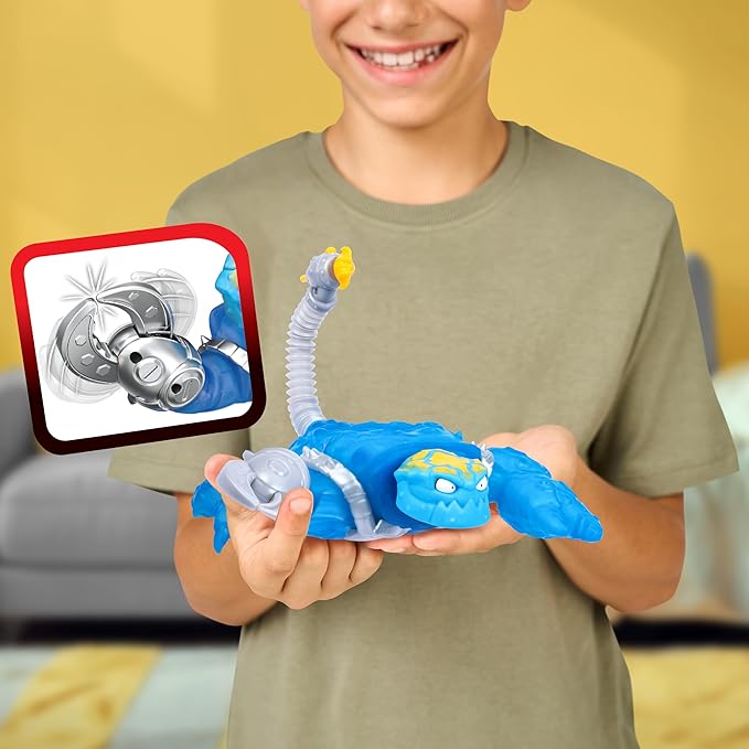 Hydro-Sting Battle Scorpion With 2 Attack Modes - Crushing Claw And Pop-Tube Stinger Tail Hydro Blast, Stretches 3 Times Its Size, Switches Between Upright And Crawling Mode For Figures To Ride On