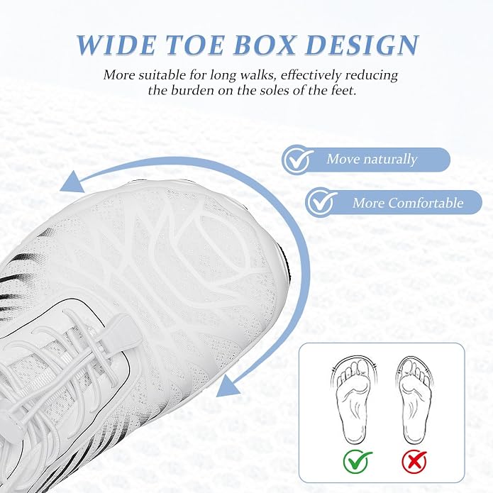 Barefoot Shoes for Women & Men, Grounded Walking Hiking Barefoot Shoes, Wide Toe Box Non-Slip Water Athletic Footwear, Comfortable Vitality Barefoot Footwear, Trail Running Sneakers Unisex