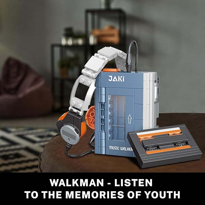 JMBricklayer Typewriter Walkman Television Building Toys 20131, Collectible Vintage Display Model Office Room Decor, Creative Hobbies Activity, Unique Gift Ideas for Adults Teens Kids(660 Pieces)