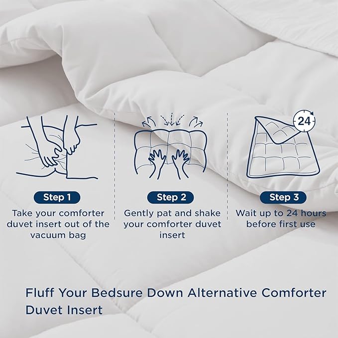 Bedsure Comforter Duvet Insert - Quilted Comforters Cal King Size, All Season Duvet, GentleSoft Down Alternative Bedding, with 8 Tabs, Gifts for Women/Men, Beige, California King 96 X 102 Inches