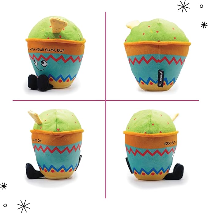 Guacamole Plushie - Rock Out with Your Guac Out Cute Guacamole Plush, Gift for Avacado Lovers, Food Plush Toy for Gifting