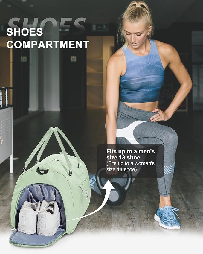 Gym Bag Womens Mens with Shoes Compartment and Wet Pocket Travel Duffel Bags for Women for Plane Sport Gym Tote Bags Swimming Yoga Small Waterproof Weekend Overnight Carry on Bag Hospital Holdalls