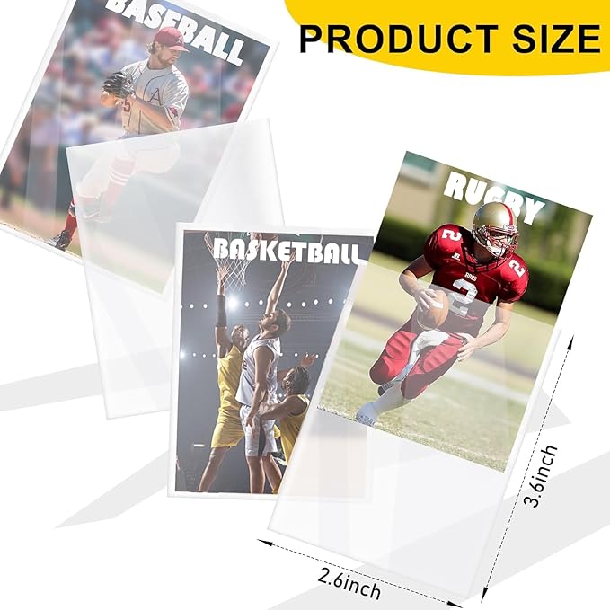 Kitoyz 10000 Counts Card Sleeves Top Loaders for Trading Cards, Penny Soft Sleeves Clear Baseball Card Sleeve Protectors Fit for Sports, Football, Game Cards