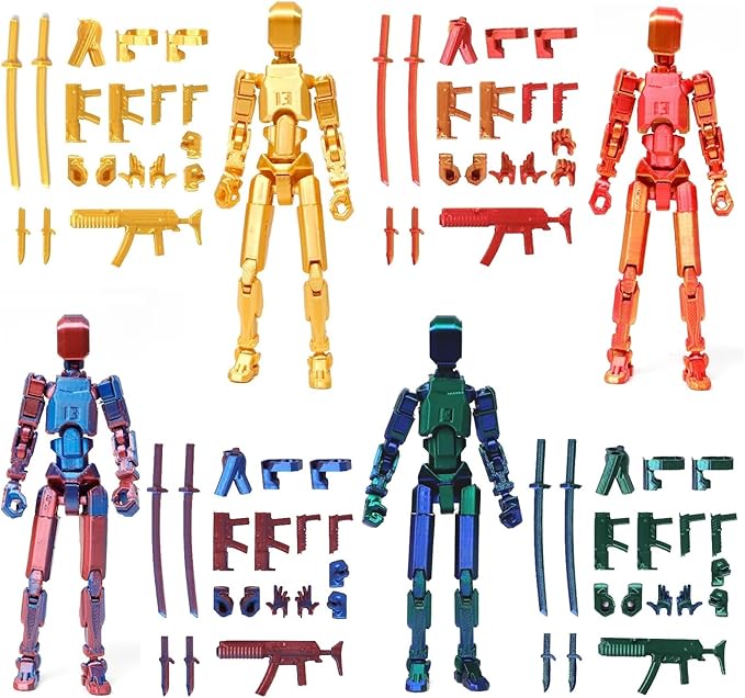 Assembly Completed T13 Action Figure, Titan 13 3D Printed Action Figure, 3D Printed Titan13, Assembled Dummy 13 Lucky 13 Toy Figure