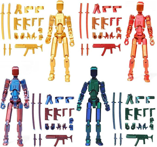Assembly Completed T13 Action Figure, Titan 13 3D Printed Action Figure, 3D Printed Titan13, Assembled Dummy 13 Lucky 13 Toy Figure